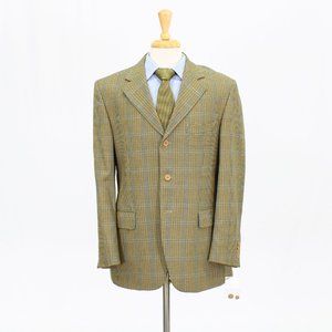 Aquarium 40R Beige Check 3-Button Sport Coat Blazer Jacket B556